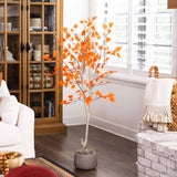 5’ Autumn Paper Birch Artificial Fall Tree-Tree-Parc Decor