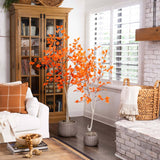 5’ Autumn Paper Birch Artificial Fall Tree-Tree-Parc Decor