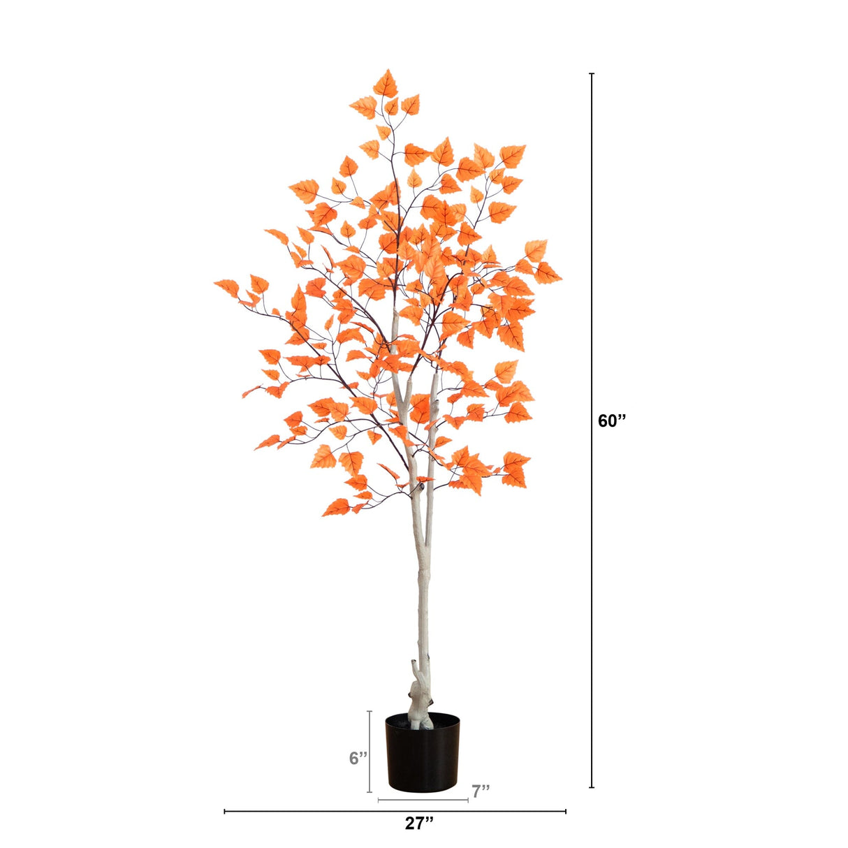 5’ Autumn Paper Birch Artificial Fall Tree-Tree-Parc Decor