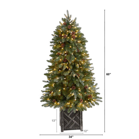 5' Colorado Fir Flocked Dusted Artificial Christmas Tree-Christmas Tree-Parc Decor