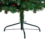 5’ Flat Back Montreal Mountain Artificial Christmas Tree with Pine Cones and Berries-Christmas Tree-Parc Decor