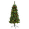 5’ Flat Back Montreal Mountain Artificial Christmas Tree with Pine Cones and Berries-Christmas Tree-Parc Decor