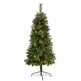 5’ Flat Back Montreal Mountain Artificial Christmas Tree with Pine Cones and Berries-Christmas Tree-Parc Decor