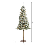 5’ Flocked Alpine Artificial Christmas Tree-Christmas Tree-Parc Decor