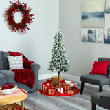 5’ Flocked Alpine Artificial Christmas Tree-Christmas Tree-Parc Decor