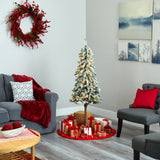 5’ Flocked Alpine Artificial Christmas Tree-Christmas Tree-Parc Decor