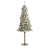 5’ Flocked Alpine Artificial Christmas Tree-Christmas Tree-Parc Decor