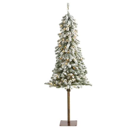 5’ Flocked Alpine Artificial Christmas Tree-Christmas Tree-Parc Decor