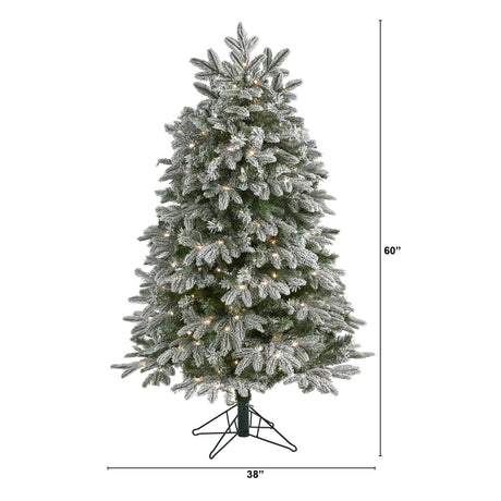 5' Flocked Colorado Mountain Fir Artificial Christmas Tree-Christmas Tree-Parc Decor