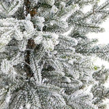 5’ Flocked Fraser Fir Artificial Christmas Tree with 300 Warm White Lights and 967 Bendable Branches in Gray Planter-Christmas Tree-Parc Decor