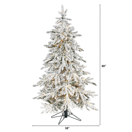 5' Flocked Grand Northern Rocky Fir Artificial Christmas Tree-Christmas Tree-Parc Decor