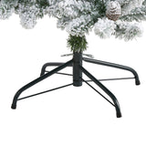 5’ Flocked Livingston Fir Artificial Christmas Tree with Pine Cones and 200 Clear Warm LED Lights-Christmas Tree-Parc Decor