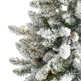 5’ Flocked Livingston Fir Artificial Christmas Tree with Pine Cones and 498 Bendable Branches-Christmas Tree-Parc Decor