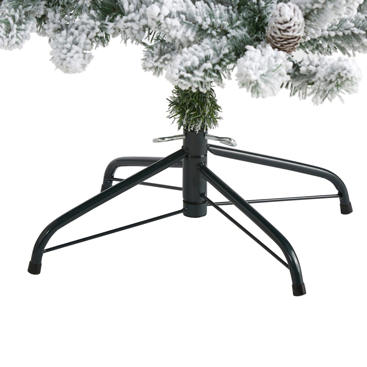 5’ Flocked Livingston Fir Artificial Christmas Tree with Pine Cones and 498 Bendable Branches-Christmas Tree-Parc Decor