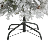 5' Flocked Montana Down Swept Spruce Artificial Christmas Tree with 100 Clear LED Lights-Christmas Tree-Parc Decor