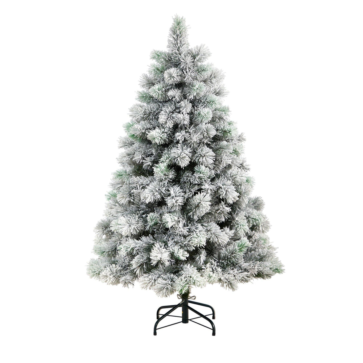 5’ Flocked Oregon Pine Artificial Christmas Tree with 200 Clear Lights and 347 Bendable Branches-Christmas Tree-Parc Decor