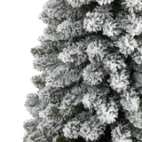 5’ Flocked Pencil Artificial Christmas Tree with 318 Bendable Branches-Christmas Tree-Parc Decor