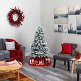 5' Flocked Rock Springs Spruce Artificial Christmas Tree-Christmas Tree-Parc Decor