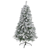 5' Flocked Rock Springs Spruce Artificial Christmas Tree-Christmas Tree-Parc Decor