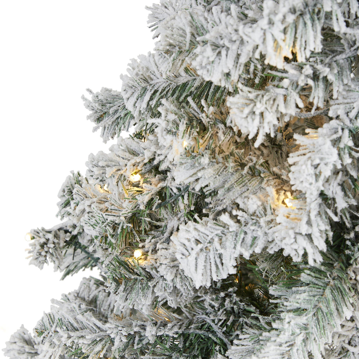 5' Flocked Rock Springs Spruce Artificial Christmas Tree with 150 Clear LED Lights-Christmas Tree-Parc Decor