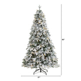 5' Flocked Vermont Mixed Pine Artificial Christmas Tree with 150 Clear LED Lights-Christmas Tree-Parc Decor