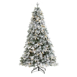 5' Flocked Vermont Mixed Pine Artificial Christmas Tree with 150 Clear LED Lights-Christmas Tree-Parc Decor