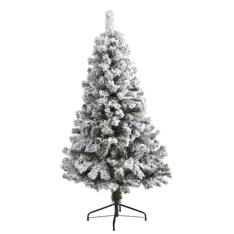 5' Flocked West Virginia Fir Artificial Christmas Tree-Christmas Tree-Parc Decor