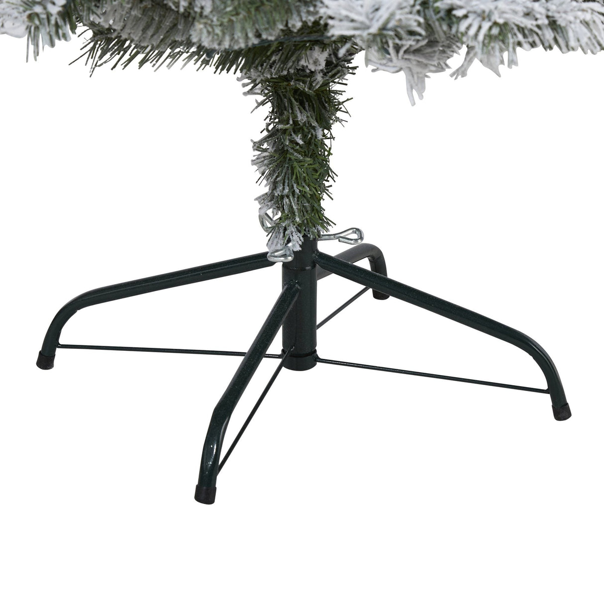 5' Flocked White River Mountain Pine Artificial Christmas Tree with Pinecones and 150 Clear LED Lights-Christmas Tree-Parc Decor