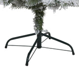 5' Flocked White River Mountain Pine Artificial Christmas Tree with Pinecones and 150 Clear LED Lights-Christmas Tree-Parc Decor