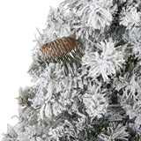 5' Flocked White River Mountain Pine Artificial Christmas Tree with Pinecones-Christmas Tree-Parc Decor