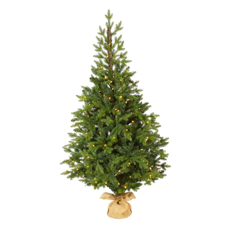 5’ Fraser Fir “Natural Look” Artificial Christmas Tree with 190 Clear LED Lights, a Burlap Base and 1217 Bendable Branches-Christmas Tree-Parc Decor