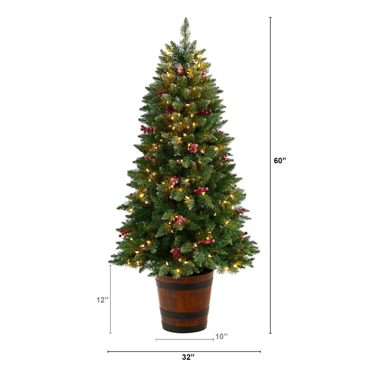 5' Frosted Colorado Aspen Pre-Lit Porch Artificial Christmas Tree-Christmas Tree-Parc Decor