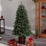 5' Frosted Colorado Aspen Pre-Lit Porch Artificial Christmas Tree-Christmas Tree-Parc Decor