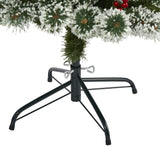 5’ Frosted Swiss Pine Artificial Christmas Tree with 200 Clear LED Lights and Berries-Christmas Tree-Parc Decor