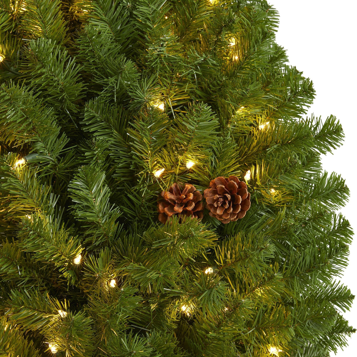 5’ Giant Artificial Christmas Wreath with 280 Warm White Lights and Pine Cones-Wreath-Parc Decor
