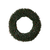 5’ Large Flocked Wreath with Pinecones, Berries, 400 Clear LED Lights and 820 Bendable Branches-Wreath-Parc Decor