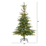 5’ Layered Washington Spruce Christmas Tree with 200 Clear Lights and 385 Bendable Branches-Christmas Tree-Parc Decor