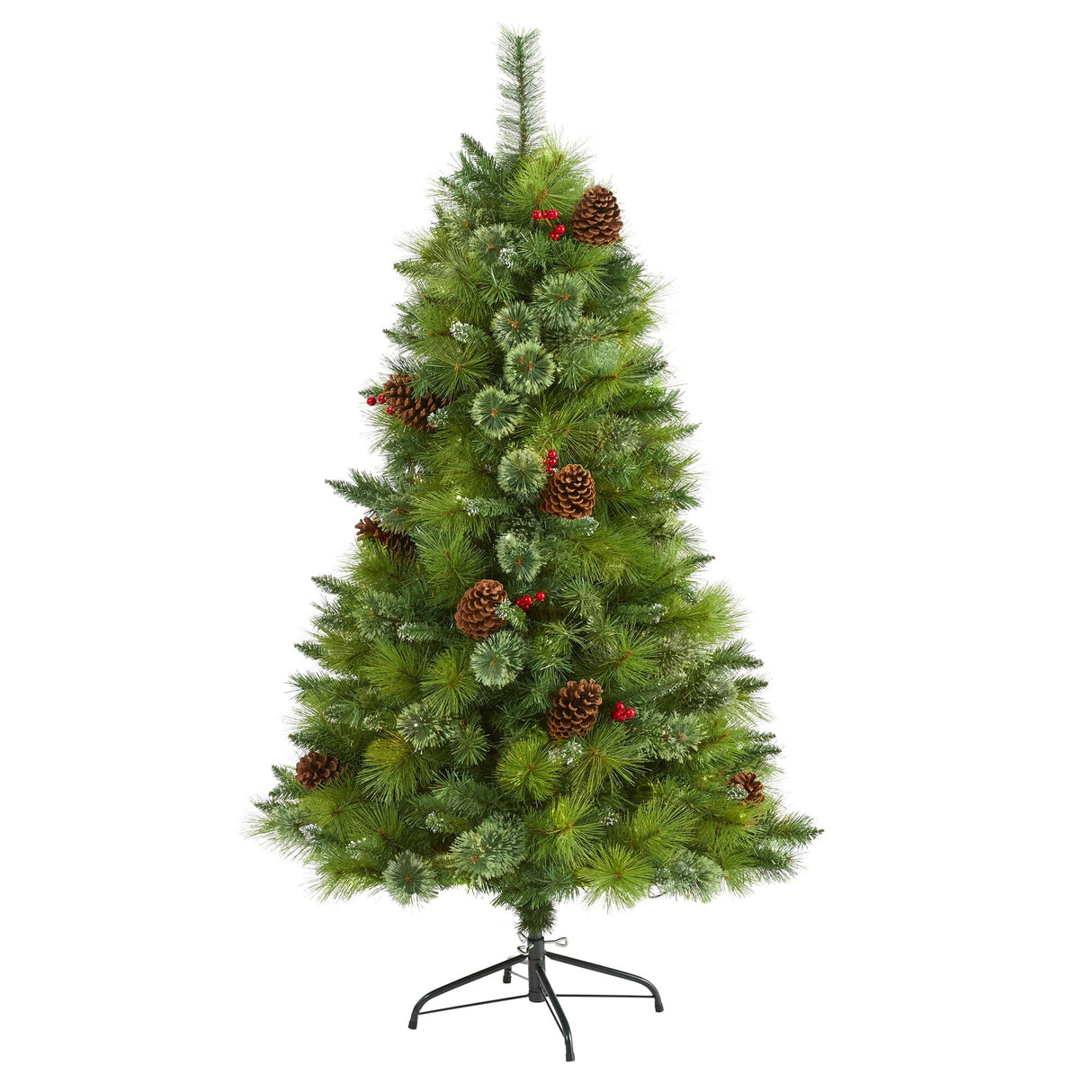 5’ Montana Mixed Pine Artificial Christmas Tree with Pine Cones, Berries and 510 Bendable Branches-Christmas Tree-Parc Decor