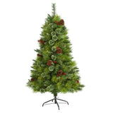 5’ Montana Mixed Pine Artificial Christmas Tree with Pine Cones, Berries and 510 Bendable Branches-Christmas Tree-Parc Decor