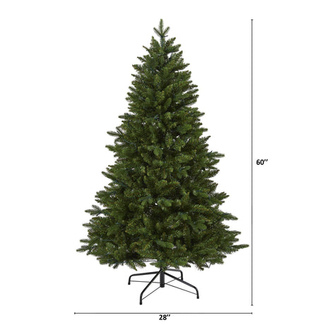 5' New Hampshire Fir Artificial Christmas Tree with 150 LED Lights-Christmas Tree-Parc Decor