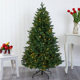5' New Hampshire Fir Artificial Christmas Tree with 150 LED Lights-Christmas Tree-Parc Decor