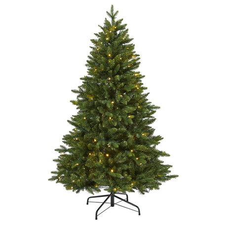 5' New Hampshire Fir Artificial Christmas Tree with 150 LED Lights-Christmas Tree-Parc Decor