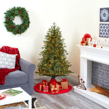 5' New Hampshire Spruce Artificial Christmas Tree with 300 Warm White Lights and 618 Bendable Branches-Christmas Tree-Parc Decor