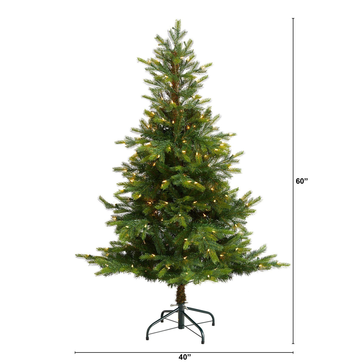 5’ North Carolina Spruce Artificial Christmas Tree with 200 Clear Lights and 375 Bendable Branches-Christmas Tree-Parc Decor