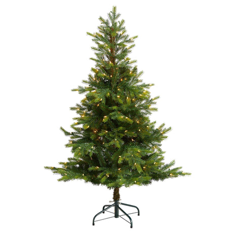 5’ North Carolina Spruce Artificial Christmas Tree with 200 Clear Lights and 375 Bendable Branches-Christmas Tree-Parc Decor
