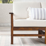 5-Piece Modern Chevron Acacia Outdoor Corner Sectional-Outdoor-Parc Decor