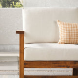 5-Piece Modern Chevron Acacia Outdoor Corner Sectional-Outdoor-Parc Decor