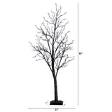 5’ Pre-Lit Halloween Deluxe Black Twig Artificial Tree with 102 Orange & Purple LED Lights-Tree-Parc Decor