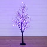 5’ Pre-Lit Halloween Deluxe Black Twig Artificial Tree with 102 Orange & Purple LED Lights-Tree-Parc Decor