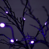 5’ Pre-Lit Halloween Deluxe Black Twig Artificial Tree with 102 Orange & Purple LED Lights-Tree-Parc Decor